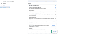 Google Password Manager delete data