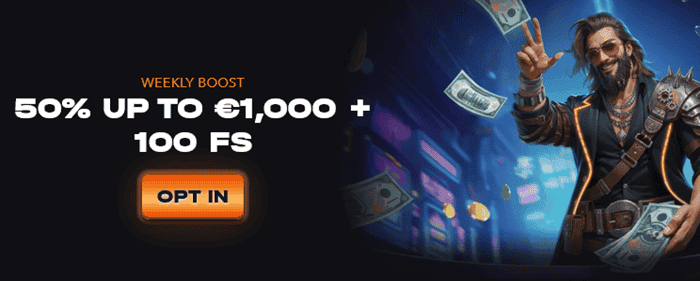 Mad Casino Weekly Boost: 50% Reload and 100 Free Spins 
