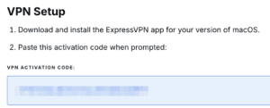 ExpressVPN setup activation code.