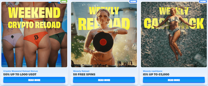OnlySpins Weekend Reload, Weekly Bonus, Cashback 