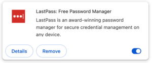 LastPass Chrome extension.