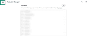 Password manager in Brave browser.
