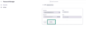 Password manager settings in Brave browser.