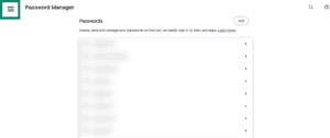 Password settings in Brave browser.