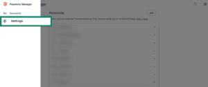 Password settings in Brave browser.