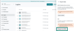 Dashlane account export data.