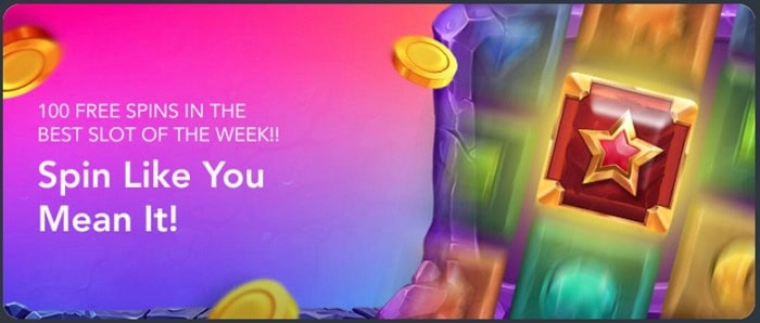 100 free spins game of the week 