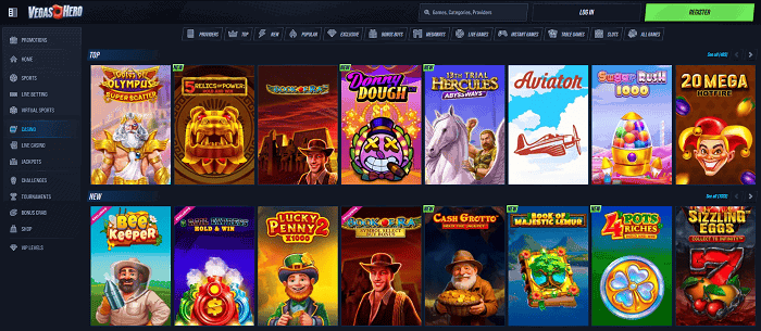 Vegas Hero Casino Games Online - slots, table games, jackpots, live dealer 