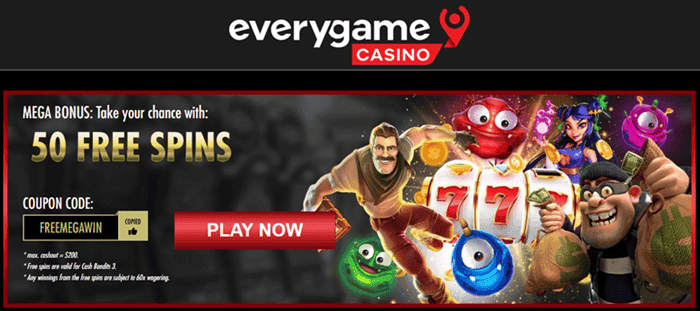 Everygame Casino Bonus Code for Free Spins 