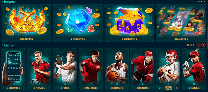 Jackpots and Sportsbook 