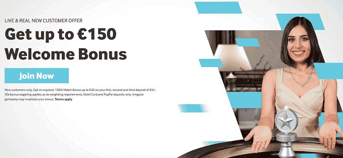 Live Casino Welcome Bonus 