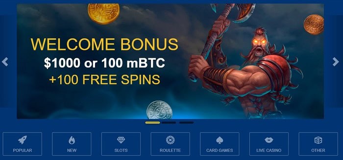 100% Welcome Bonus and 100 Gratis Spins 