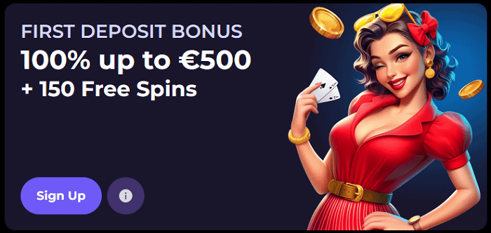 1st deposit bonus: 100% + 150 free spins 