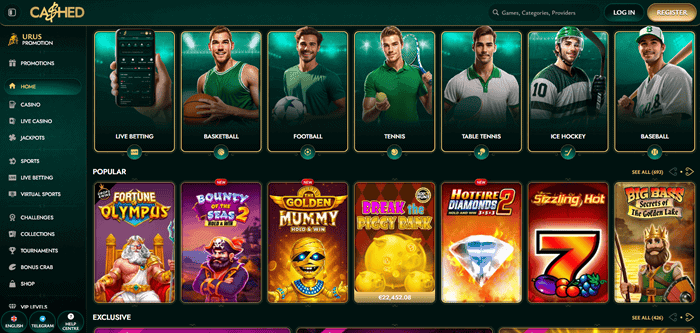 Cashed Casino Games and Sportsbook 