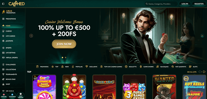 Collect free spins and bonus money on first deposit! 