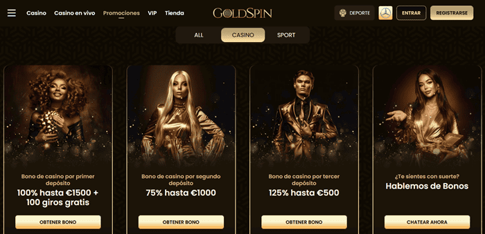 Goldspin Spain Casino Free Spins Welcome Bonus 