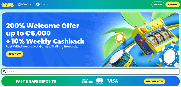 Samba Slots Nederlands Casino Free Spins Welcome Bonus 