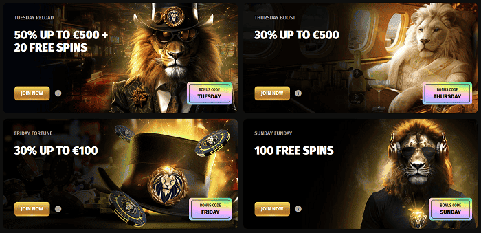 Check latest reload bonuses and special offers! 