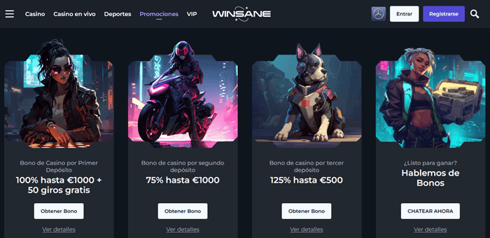 Winsane Spain Casino Free Spins Welcome Bonus 