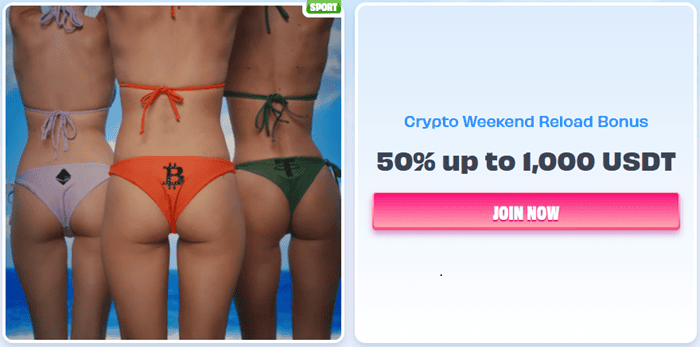 OnlySpins Crypto Weekend Reload Bonus 