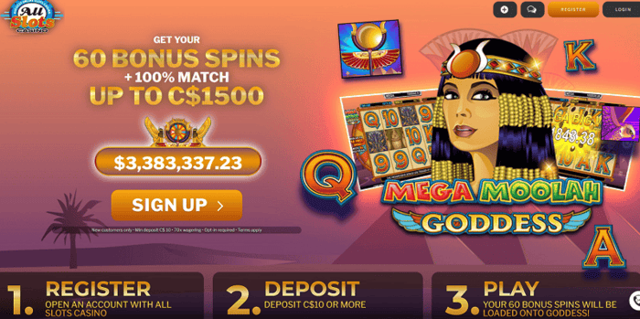 Play 60 Free Spins on Mega Moolah! 
