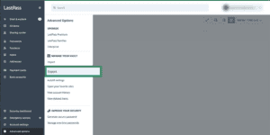 Export data from LastPass.