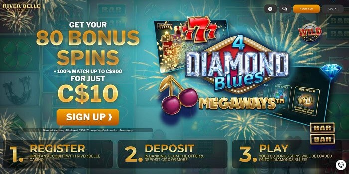 80 Free Spins on 4 Diamond Blues Megaways