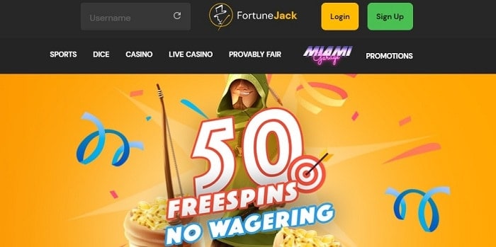 FortuneJack 50 free spins bonus 