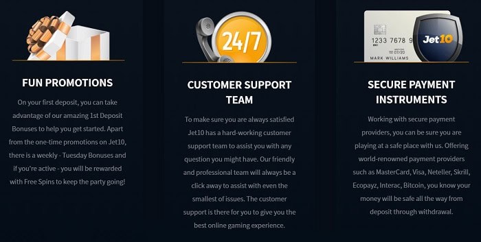 Special Promotions, Support, Payments 