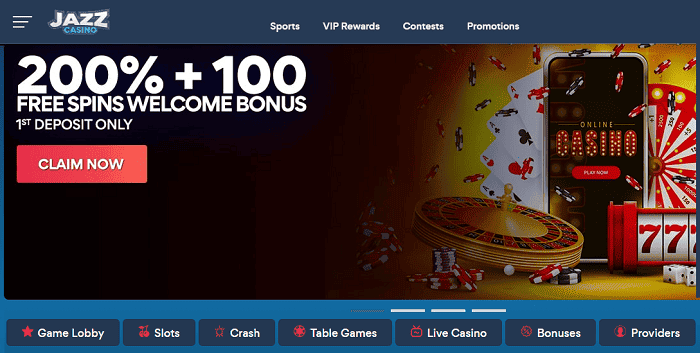 Jazz Casino 200% welcome bonus 
