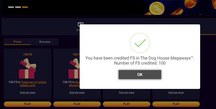 100 FS no deposit needed