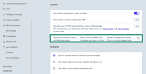 Proxy settings shown in Opera's Mac UI