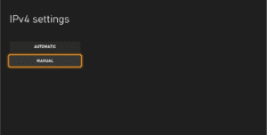 The Advanced settings page, showing the DNS settings option.