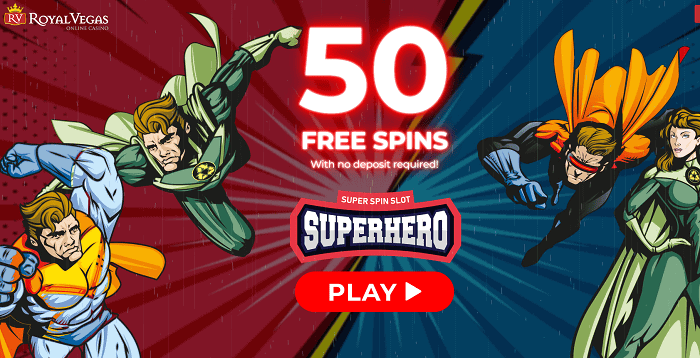 Play 50 free spins on Super Hero!