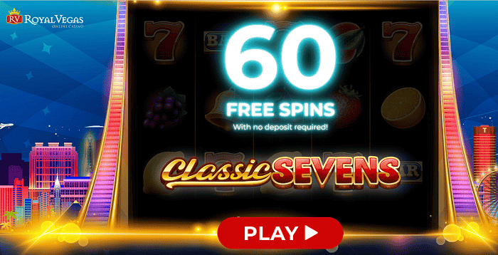 Play 60 free spins on Classic Sevens!