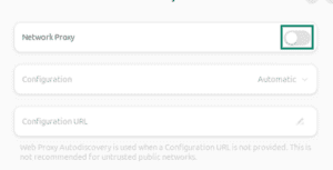 Network Proxy off