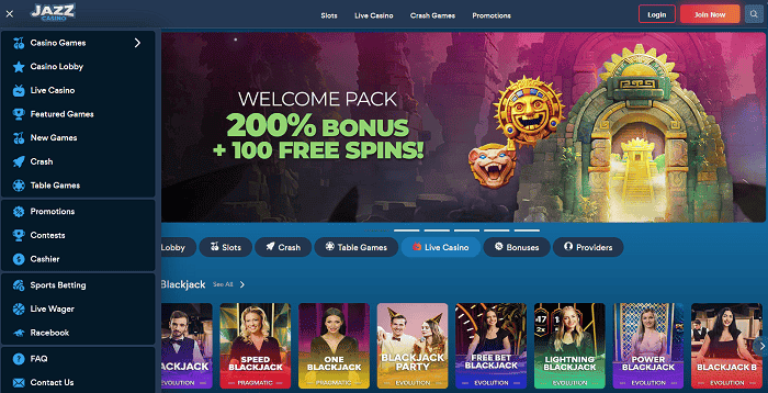 Jazz Casino & Sports Welcome Bonus 