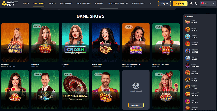 RocketPlay Live Casino Games 