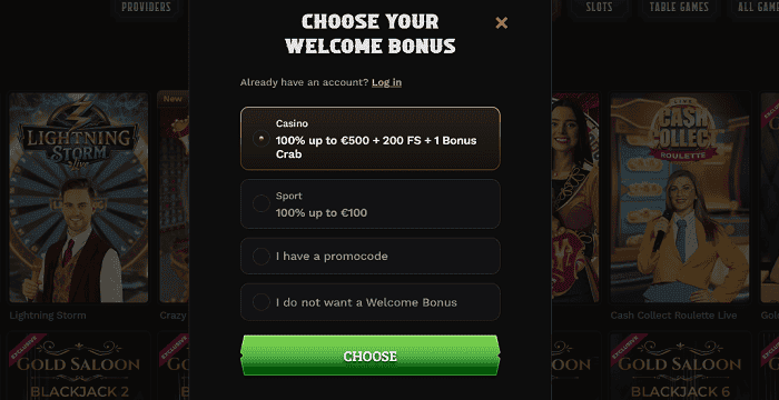 Register and Claim Bonus 