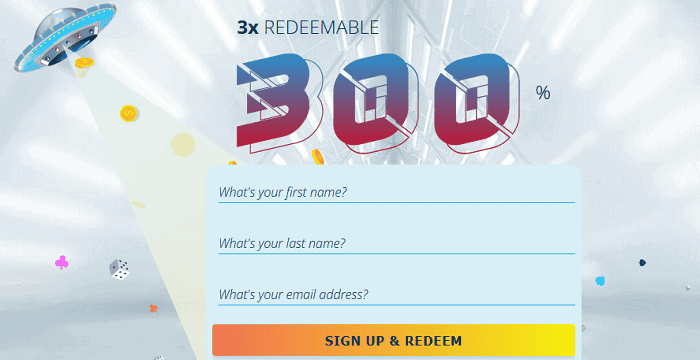 Spinfinity 300% Welcome Bonus 