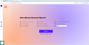 Opera browser showing settings highlighted.