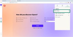 ExpressKeys extension in Opera showing settings highlighted.