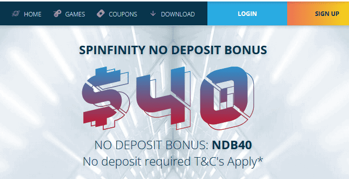 Spinfinity $40 free chips 