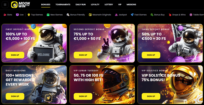 Moonwin Welcome Bonus and Promotions 