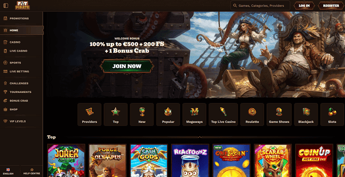 Casino Website - homepage 