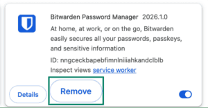 Bitwarden Chrome Extension.