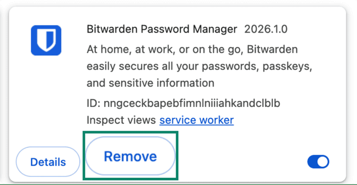 Bitwarden-Chrome-Erweiterung.