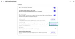 Export passwords from Brave browser.