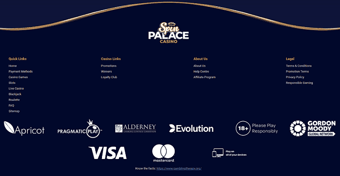 Spin Palace Deposits and Cashouts 