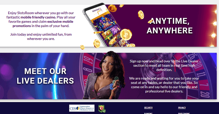 SlotsRoom Live Casino Games 